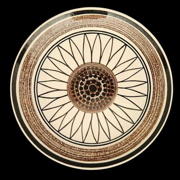 Royal China Cavalier Ironstone 10" Dinner Plate Brown Floral Medallion USA - Picture 2 of 4